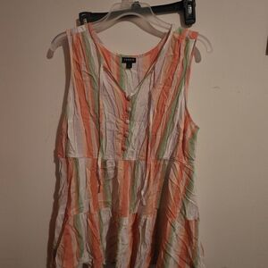 Torrid Colorful Striped Button-Front Blouse